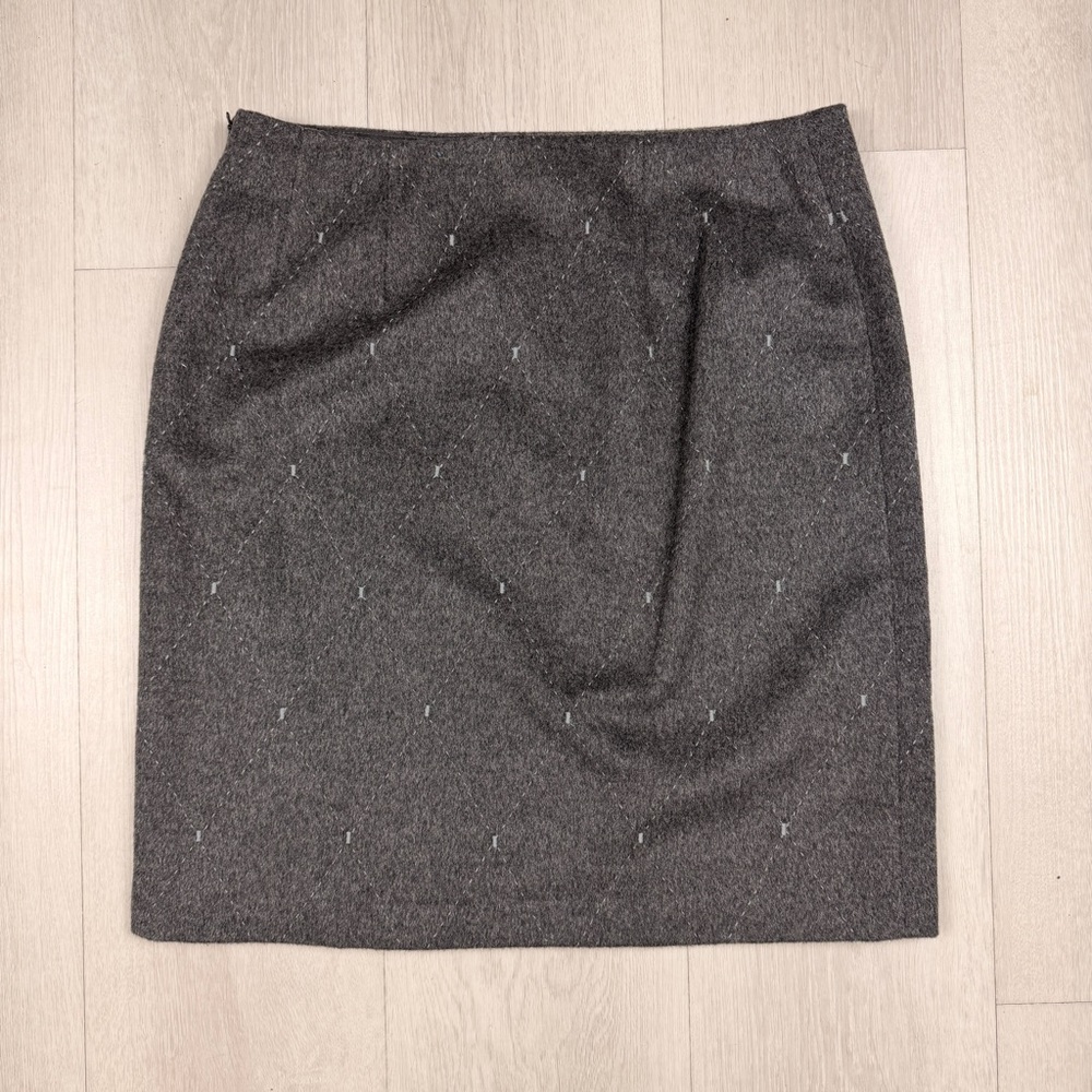 J.McLaughlin Gray Wool Cashmere Pencil Skirt Lined Size 8 Business casual